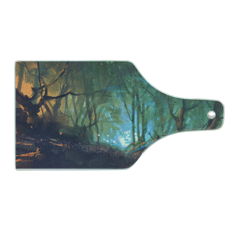 Planche à découper en verre trempé Ambesonne Woodland
