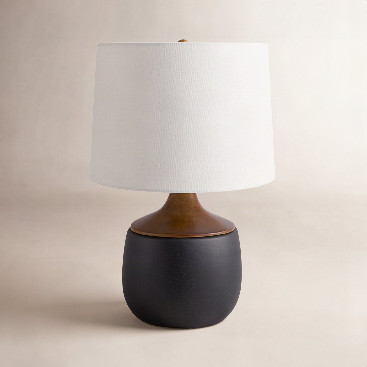 Downing Ceramic Table Lamp, Black, White