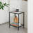 Modern 2-Tier Tempered Glass End Table – Black Metal Side Table For Small Spaces-944751765