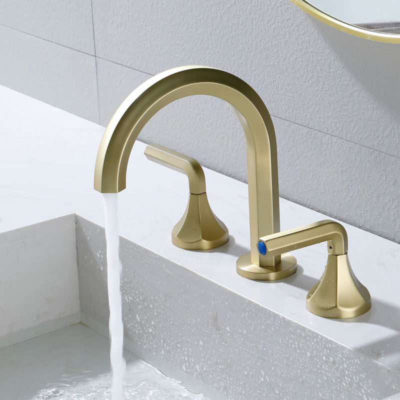 Widespread 2-handle Bathroom Faucet, Brushed Gold
