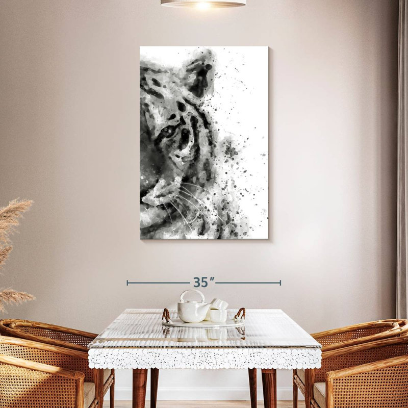 Tigre de Brampt à l'attention, H 45 po x l 30 po