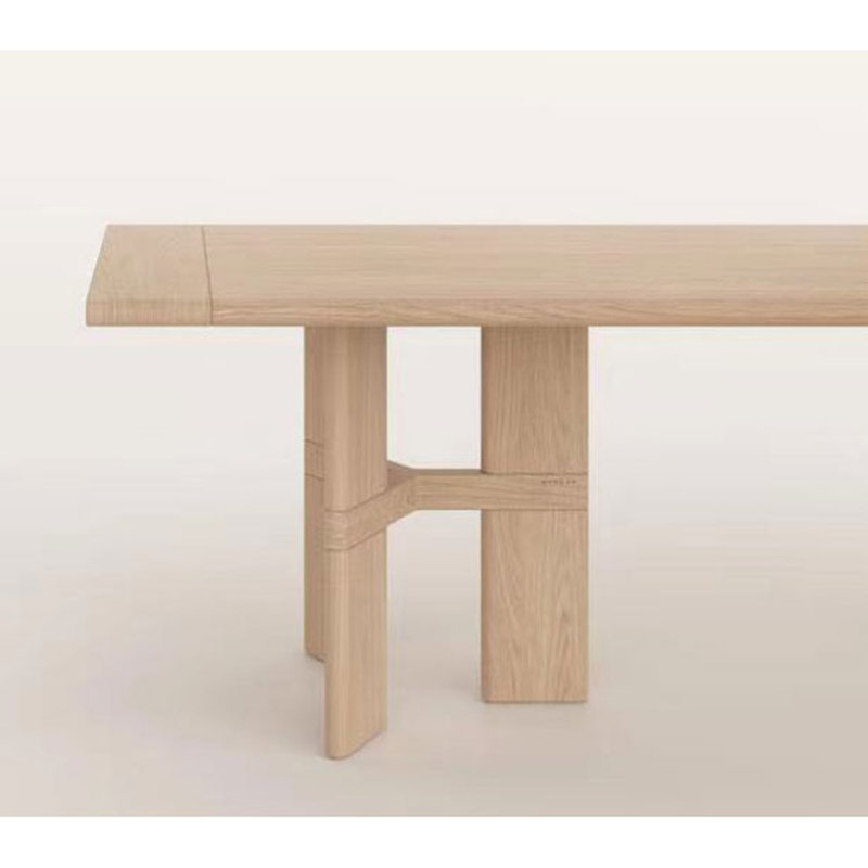 Ancient style rectangular solid wood dining table, 29.5"H x 86.6"L x 39.3"W, Wood