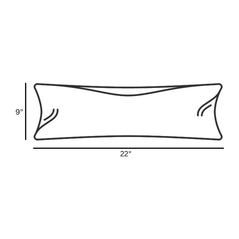 Coussin extérieur en plumes de lin Berlin, Rectangle 9"H x 22"W, Plumes, Vichy crème