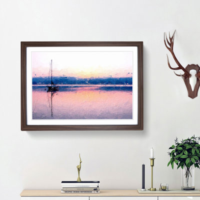 Boat on Lake Zurich in Switzerland in Abstract - Picture Frame Painting Print