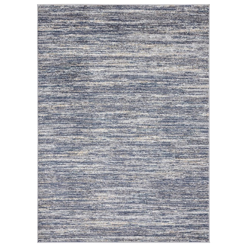 Tapis bleu à motif abstrait Rogersville, Rectangle 8 pi x 10 pi