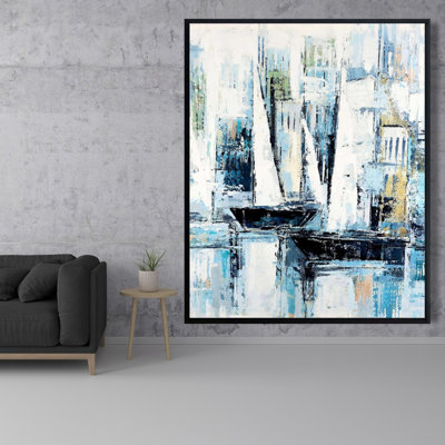 Industrial Style Boats Print On Canvas