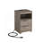 Nightstand With Charging Station, End Table With 2 Drawers-1934414824