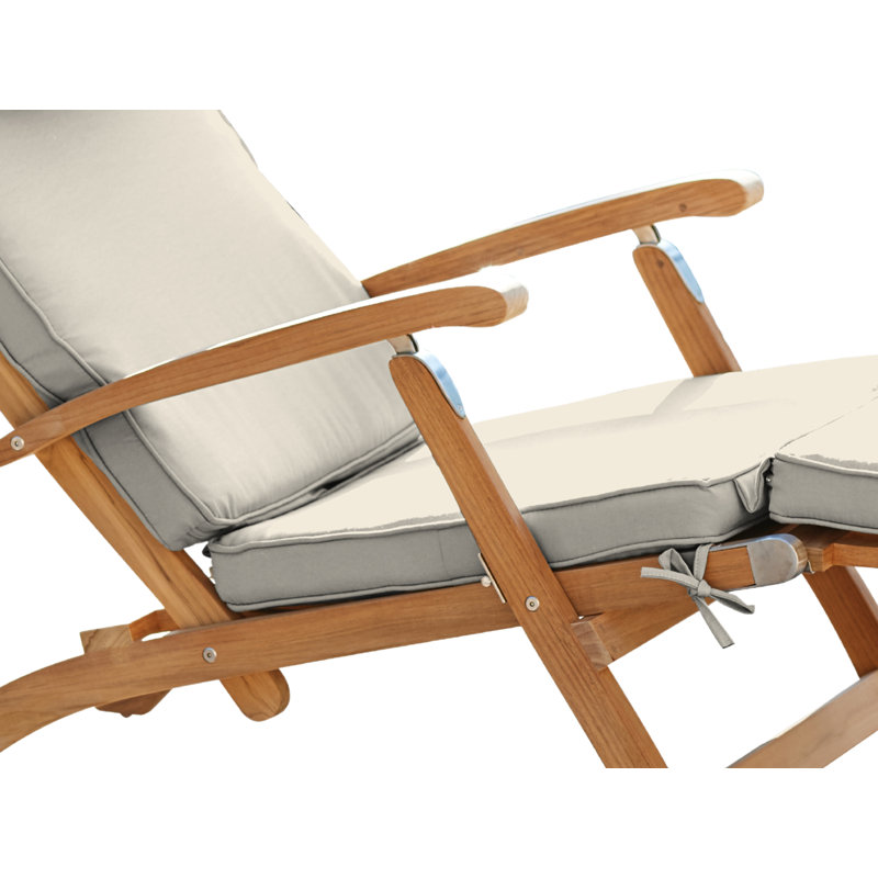 Steamer Reclining Chaise Lounge with Sunbrella Canvas Cushion, Canvas Canvas Sunbrella® Canvas