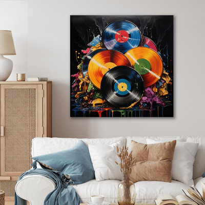 Colorful Vinyl Records Melodies I - Vinyl Records Wall Art