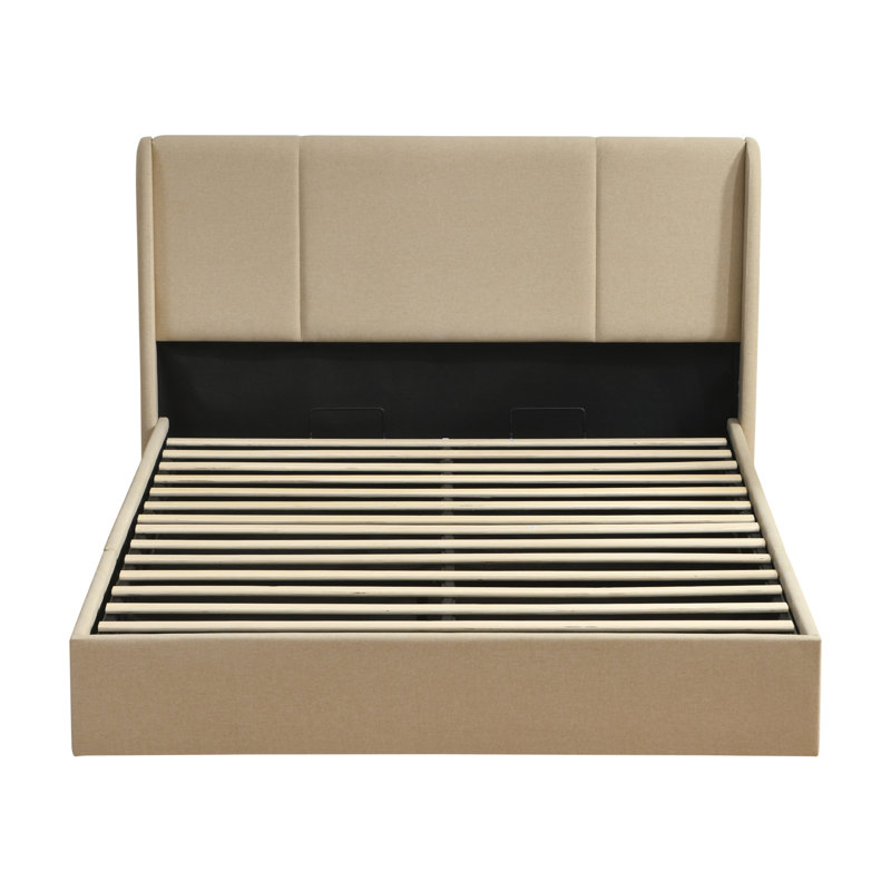 Lit plateforme tapissier Coletti, Grand lit, Off White