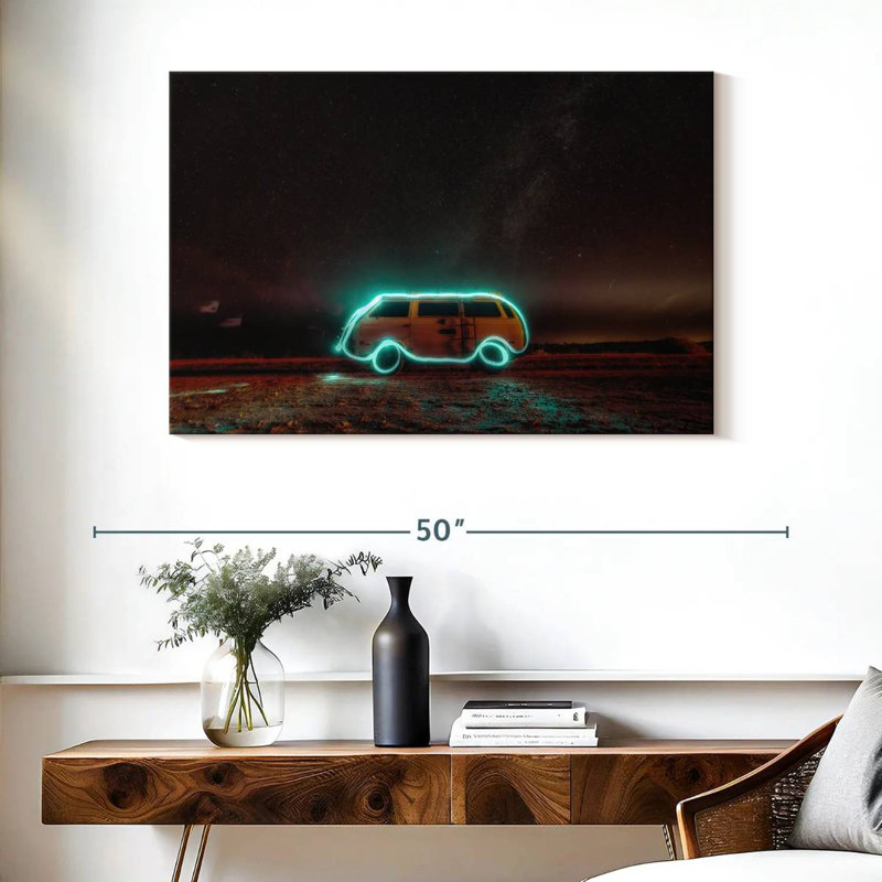 Meon Neon Retro Van, H 26 po x l 39 po