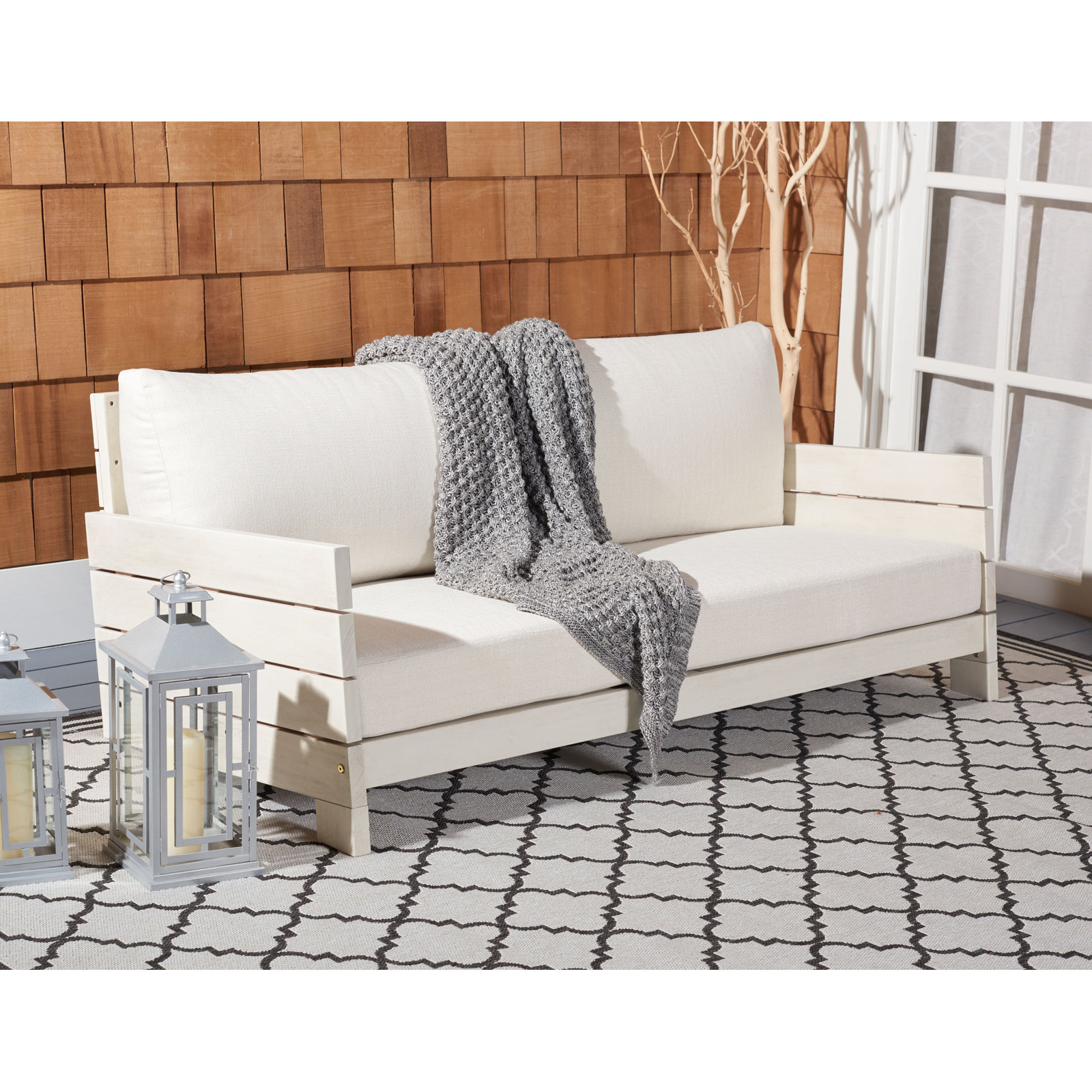 70.1'' Wide Straight Eucalyptus Loveseat with Cushions