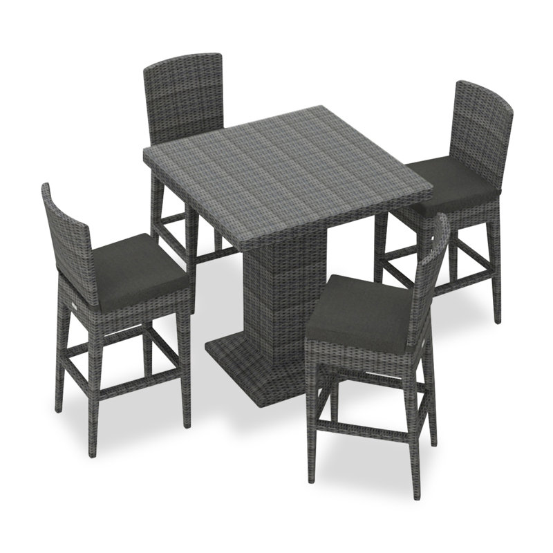 Suffern 4 - Person Premium All-Weather Wicker Patio Dining Set with Square Table , Cushions Included