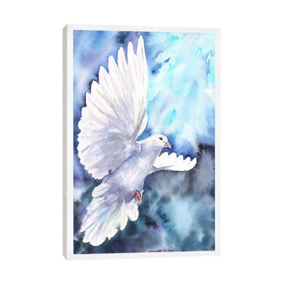 White Dove by George Dyachenko - Floater Frame Painting on Canvas
