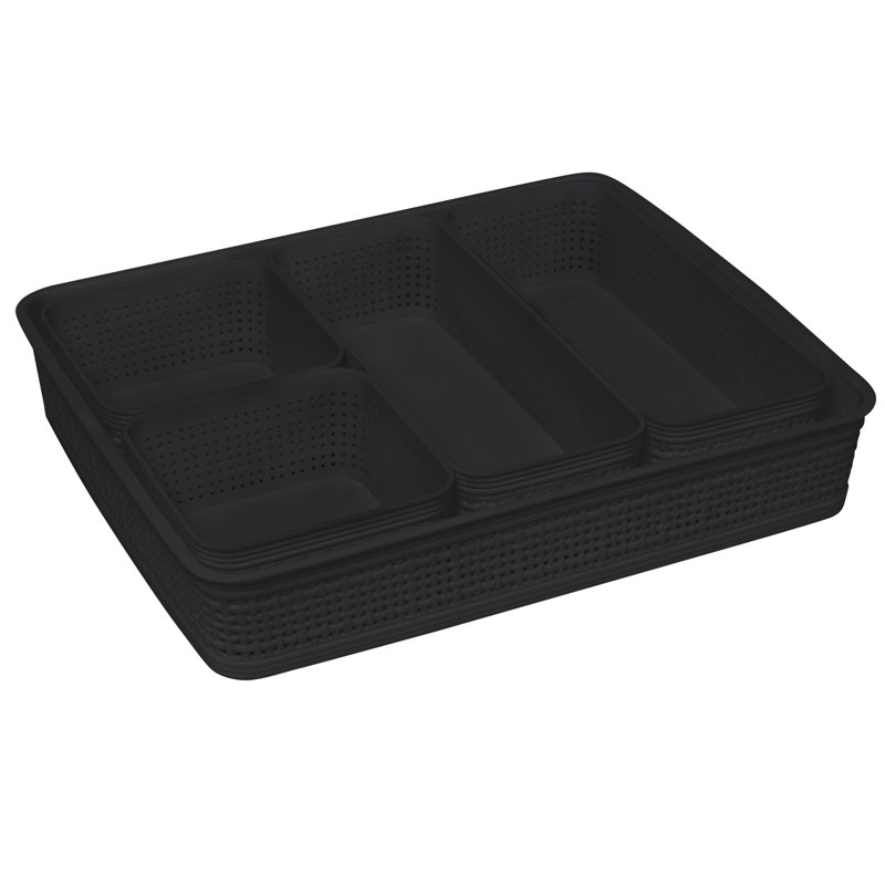 Simplify Plastic Decorative Basket, Black