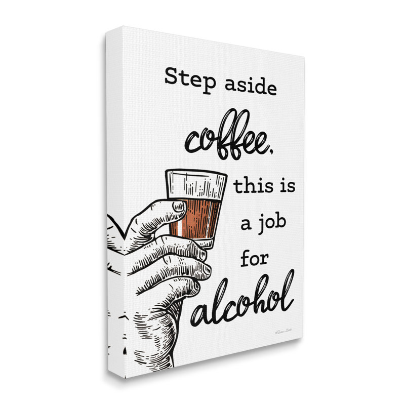 Bb-643-Encadré «Step Aside Coffee», art textuel amusant, Giclée encadrée blanc bord de mer, H 30 po x l 24 po x P 1,5 po