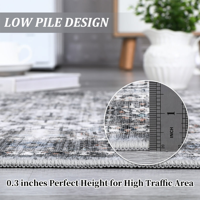 Tapis rectangulaire Sesario 2 pi x 3 pi avec envers antidérapant, Rectangle 6 pi x 9 pi
