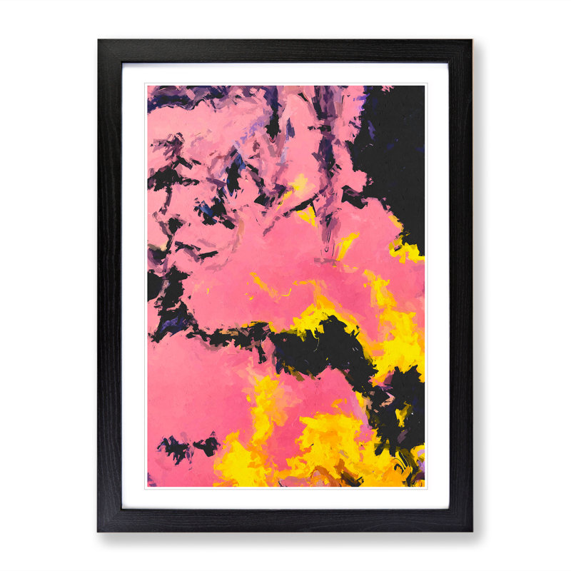 Brilliant Form Abstract - Wall Art, Black Framed, 66cm H x 48cm W x 2cm D, White