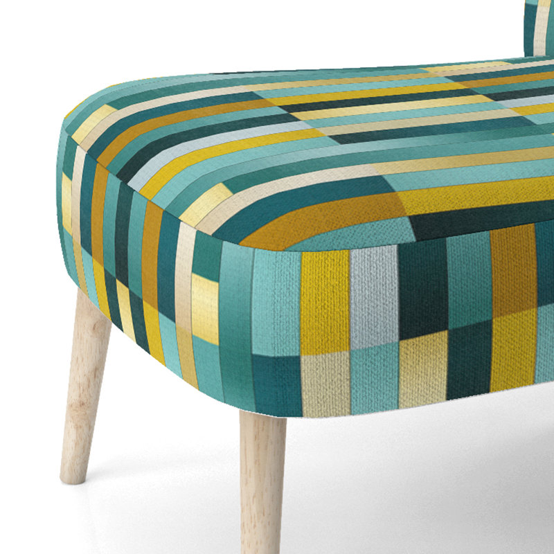 Chaise d'appoint rembourrée Serene Green Stripes