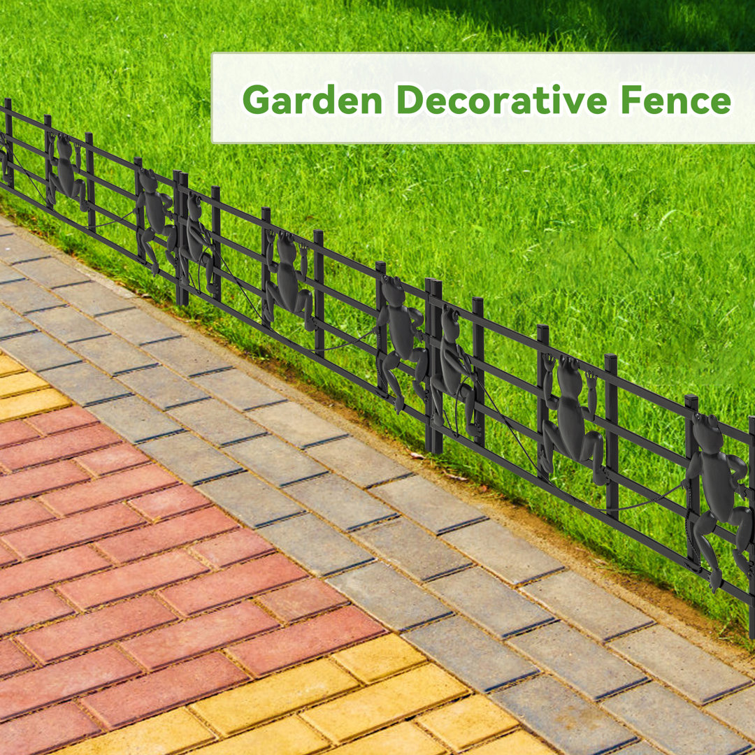 8'' H x 24'' W Black Metal Fencing (Set of 15) gaomon