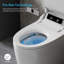 Toilette intelligente avec bidet intégré, bidet et lavage arrière, chasse d'eau automatique et occultante, siège confort allongé avec séchoir à air, capteur de pied et télécommande