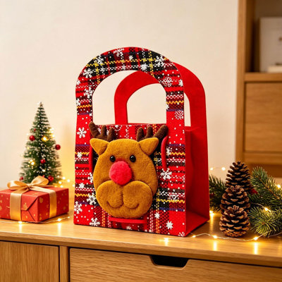 Winter Christmas Handmade DIY Candy Bags Christmas Eve Surprise Gift Bags Party Non-woven Handbag