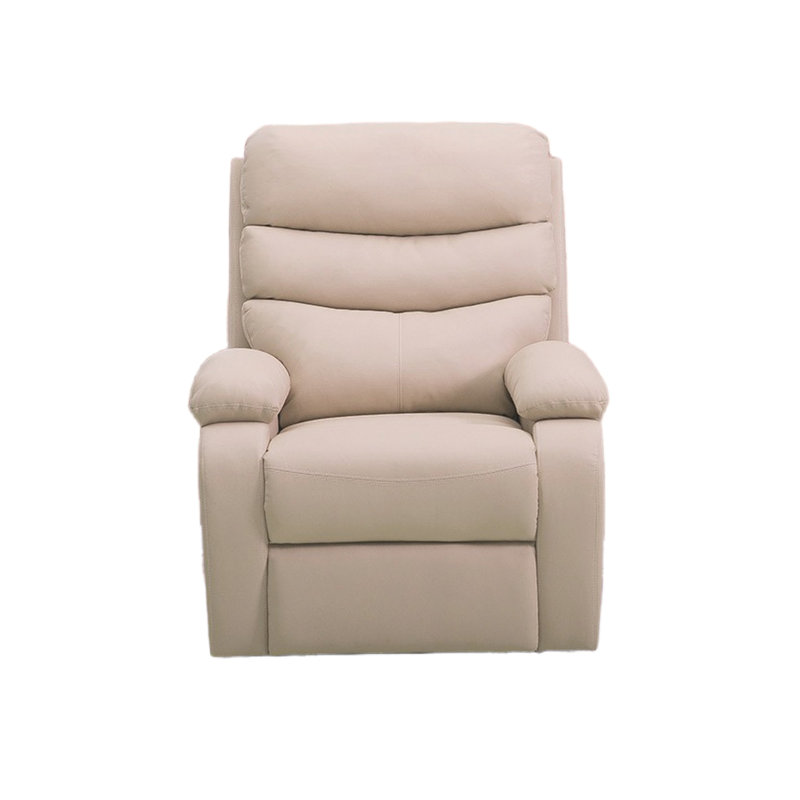 Fauteuil inclinable et pivotant en similicuir Sylvian, Crème