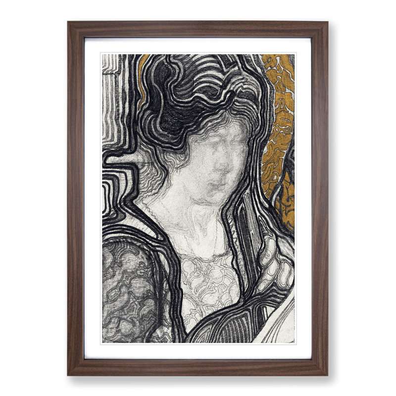 Woman Playing Cello by Reijer Stolk - Picture Frame Painting, Walnut Framed, 36cm H x 27cm W x 2cm D