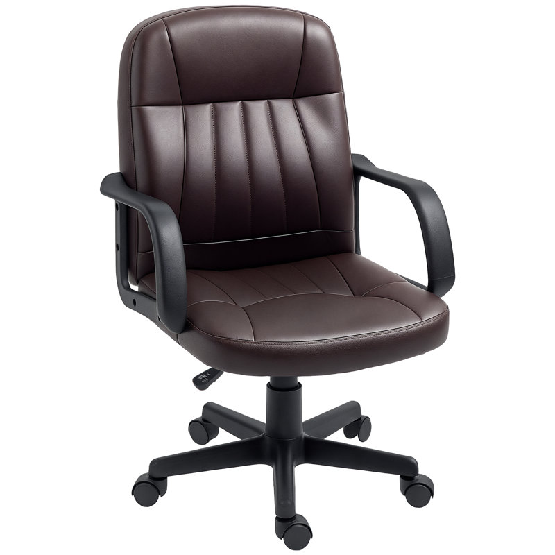 Desk Chair PU Leather, Dark Grey