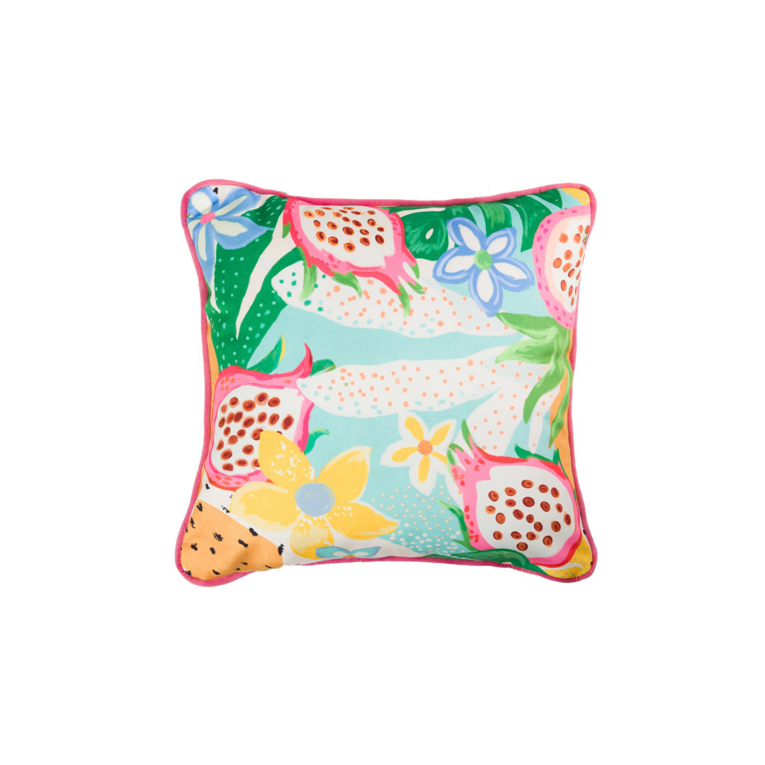 FLOWERS VELVET CUSHION 45X13x45 CM