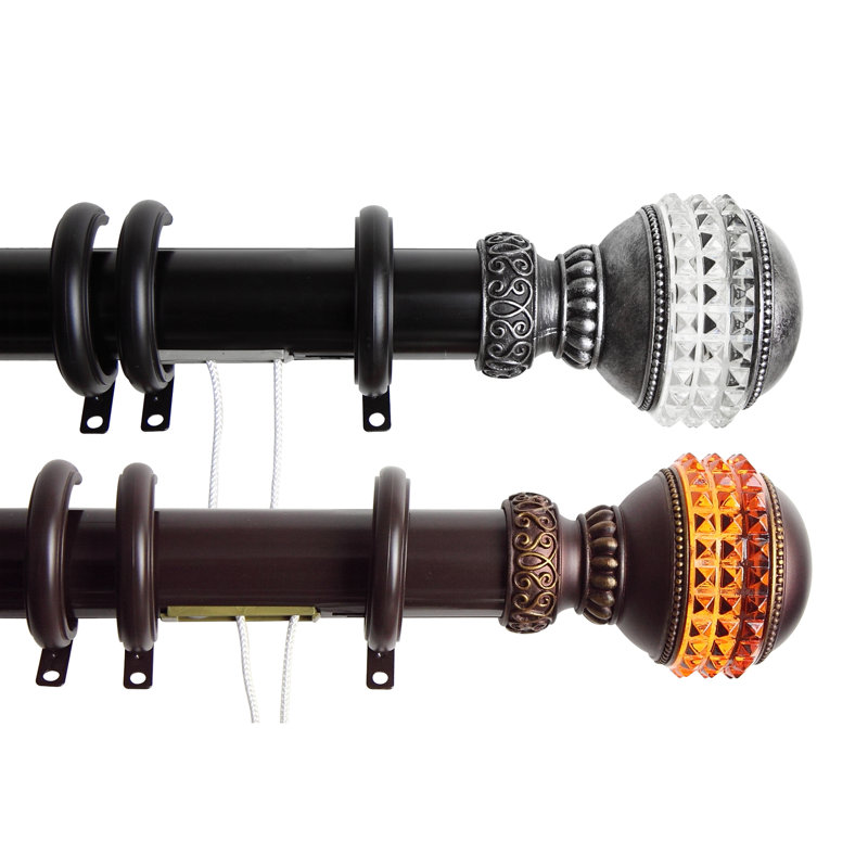 Tringle à rideaux simple 1,5 po Sieber, l 84 po à 156 po, Noir