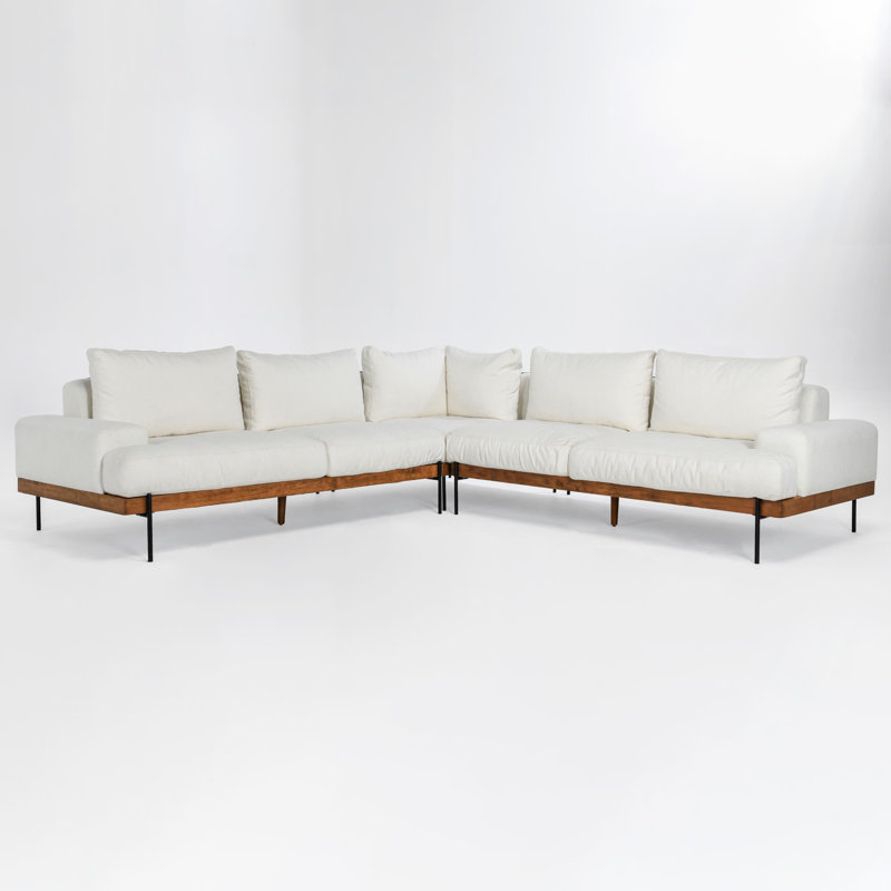 Faro 3-piece Fabric Sectional Sofa In White