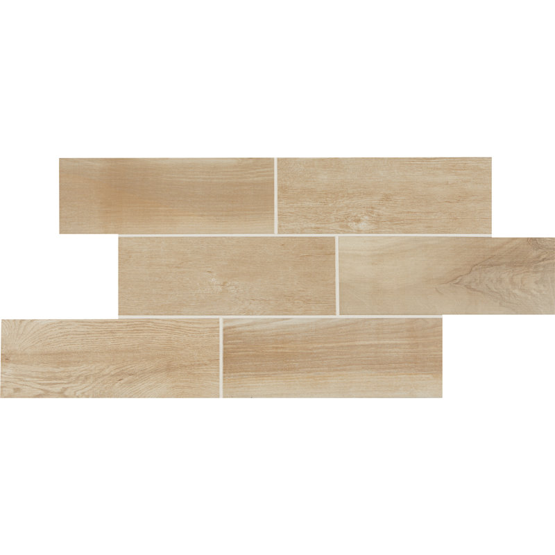 Carreau de sol en céramique 7 po x 20 po Emblem (12 pièces par carton) (11,59 pieds carrés par carton), Beige