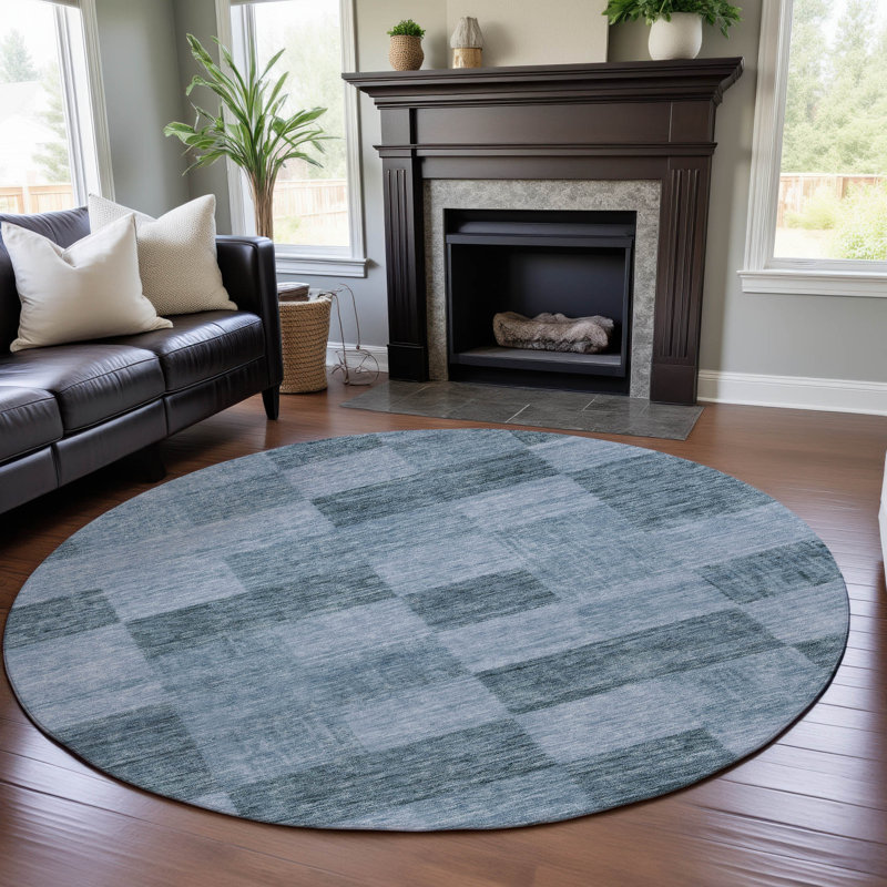 Tapis géométrique de qualité supérieure lavable à la machine AMF1139, Rond 8 pi