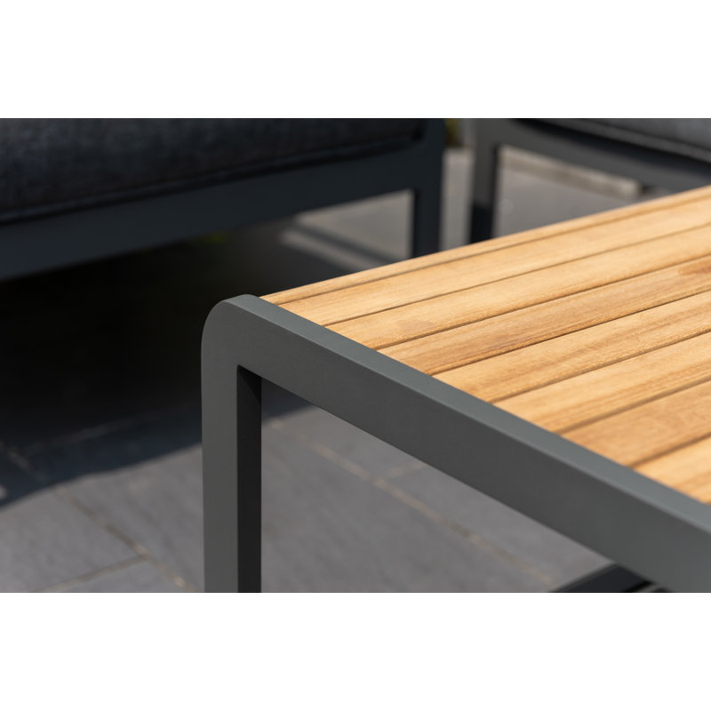 Lifestylegarden Bahamas 4Pc FSC Teak And Aluminum Outdoor Patio Seating Set - Seats 5