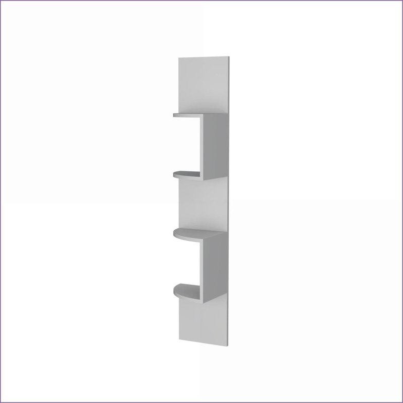 Tablette d'angle flottante, blanc neige moderne à 4 niveaux | Blanc | Espace de vie principal, Blanc