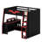 Elevated Bed Frame Featuring Workspace, Versatile Shelving, Color-Changing Lights, and Movable Desk-1277331014