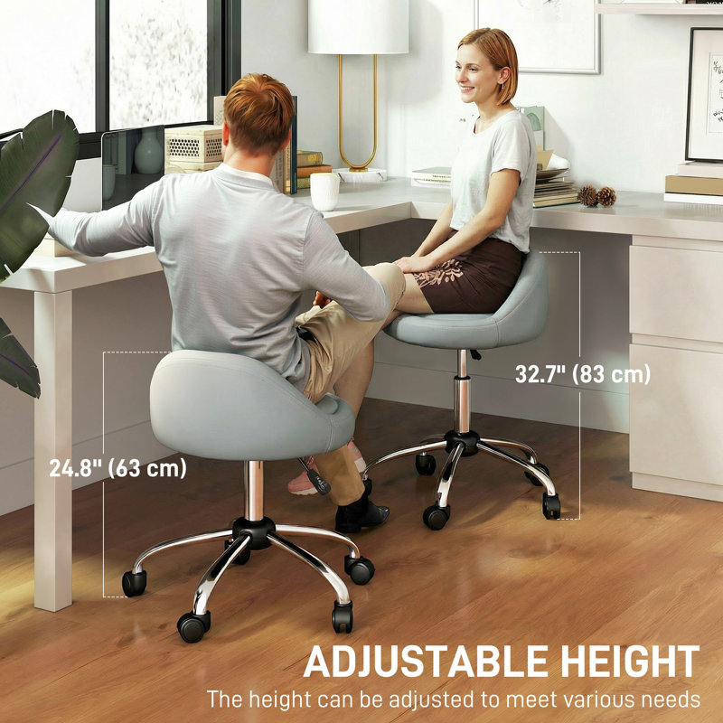 Tabouret de salon et de spa réglable et pivotant gris, Gris