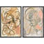 Art mural abstrait, ensemble de 2 reproductions d'art encadrées sur toile-118759860-118759862