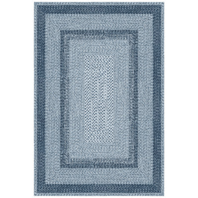 Tapis rectangulaire Bimlesh Bordure bleue multi-couches