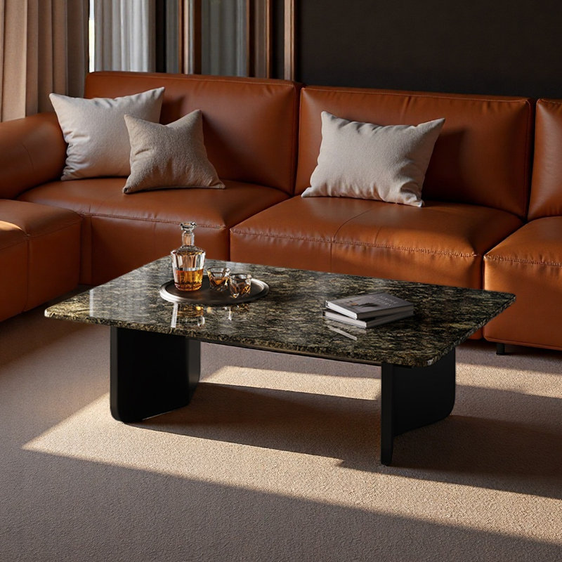 Table basse rectangulaire en marbre de style luxueux