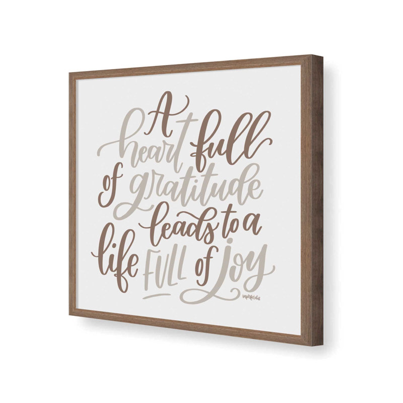 Reproduction d'art «A Heart Full of Gratitude» par Imperfect Dust, 36 W x 36 H, Brown, Framed Print