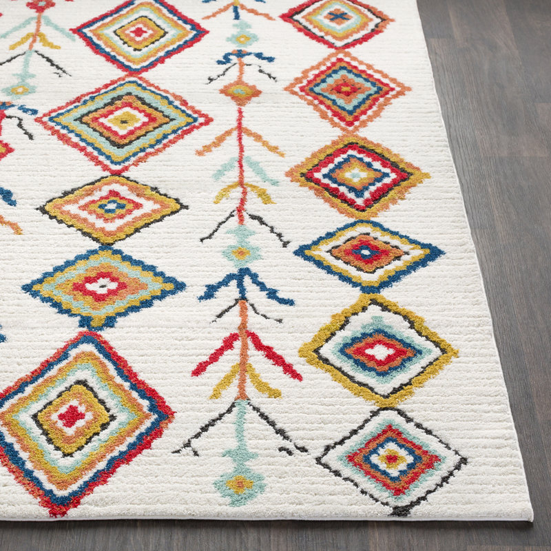 Tapis rouge / orange Elissa Southwestern, Tapis de couloir 2 pi 7 po x 7 pi 3 po