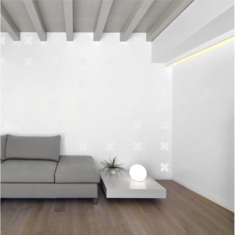 Décalcomanie murale à motifs croisés suisses, Blanc, H 3 po x l 3 po x P 0,01 po