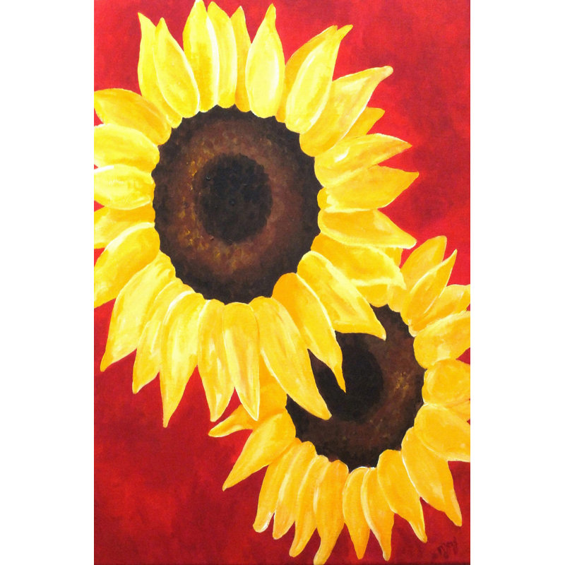 « red à fleurs » par nicola joyner, reproduction d’art sur toile, H 45 po x l 30 po x P 1,5 po