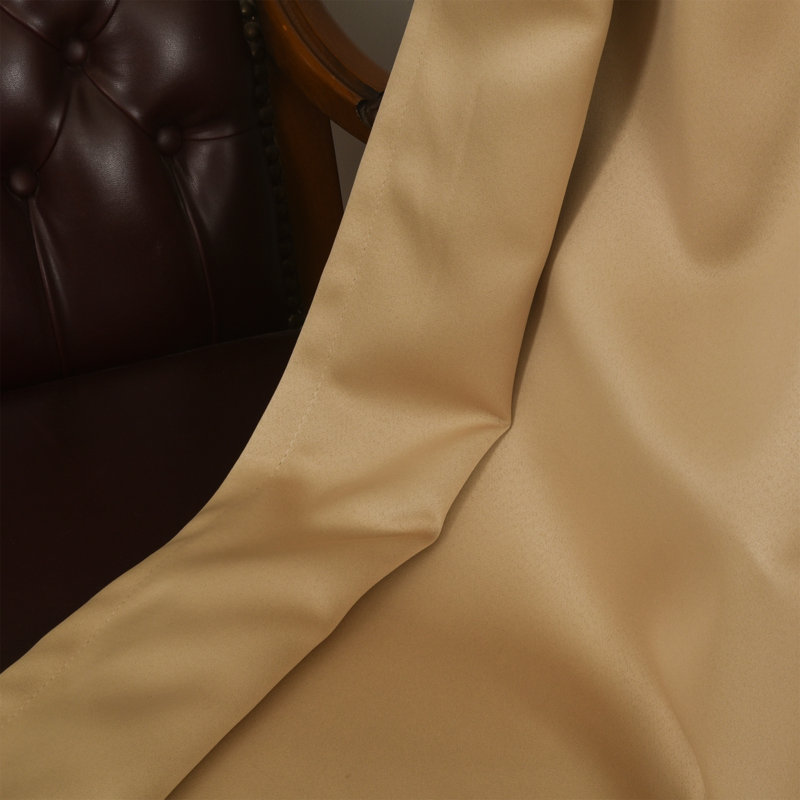 Sateen Look Room Darkering Room Darkening Curtain Pair, 52" W x 95" L, Camel