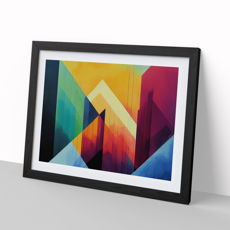Flourishing Abstract - Single Picture Frame Painting, Black, 34cm H x 46cm W x 2cm D