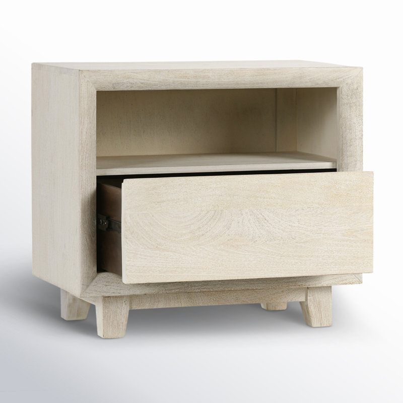 Reece 1 - Drawer Solid Wood Nightstand