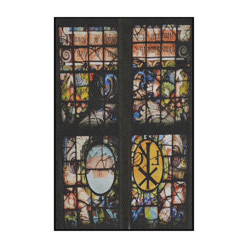 Tapis noir/brun/jaune à motifs, Rectangle 3 pi x 5 pi