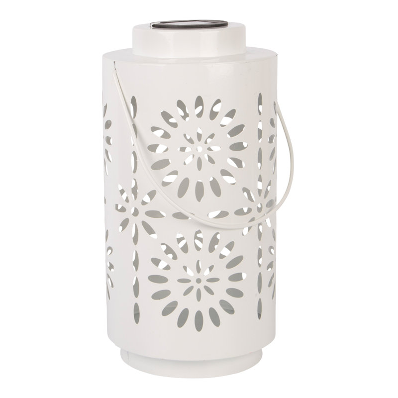 Lanterne solaire 12 po H, Fleur blanche